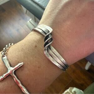 Taxco 925 Mexico Sterling Silver Twisted Cuff Bracelet